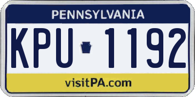 PA license plate KPU1192