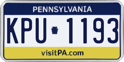 PA license plate KPU1193