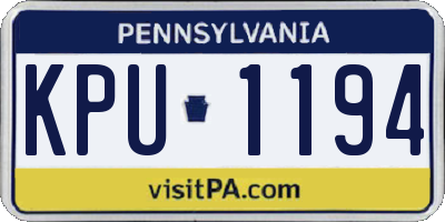 PA license plate KPU1194