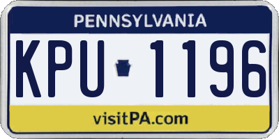 PA license plate KPU1196
