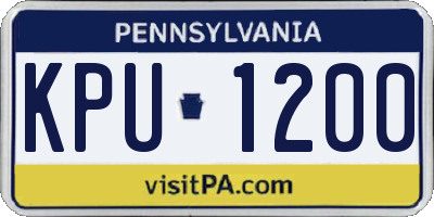 PA license plate KPU1200
