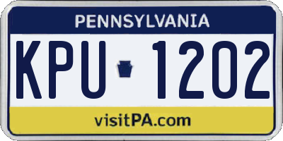 PA license plate KPU1202