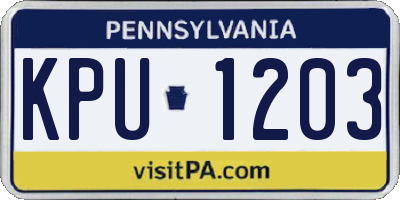 PA license plate KPU1203
