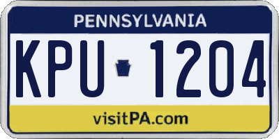 PA license plate KPU1204
