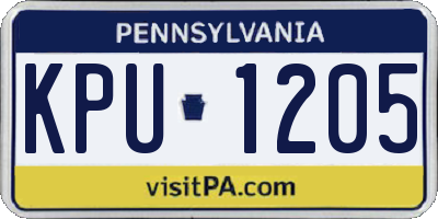 PA license plate KPU1205