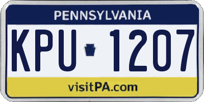 PA license plate KPU1207