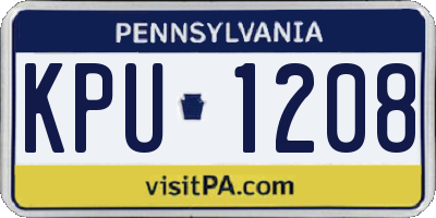 PA license plate KPU1208
