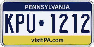 PA license plate KPU1212
