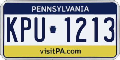 PA license plate KPU1213