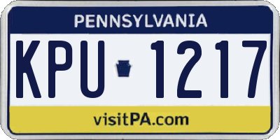 PA license plate KPU1217