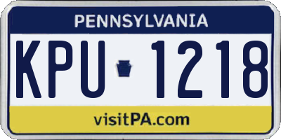 PA license plate KPU1218