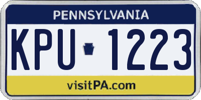 PA license plate KPU1223