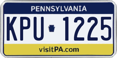 PA license plate KPU1225