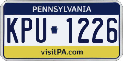 PA license plate KPU1226