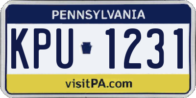 PA license plate KPU1231
