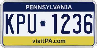 PA license plate KPU1236