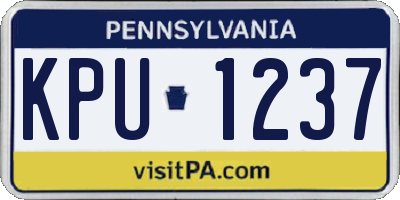 PA license plate KPU1237