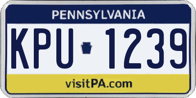 PA license plate KPU1239