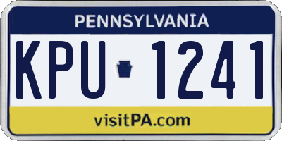 PA license plate KPU1241