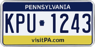 PA license plate KPU1243