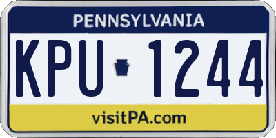 PA license plate KPU1244