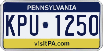 PA license plate KPU1250