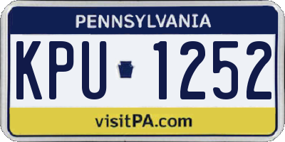 PA license plate KPU1252