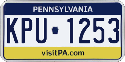 PA license plate KPU1253