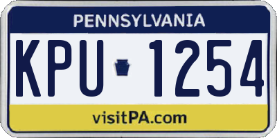 PA license plate KPU1254