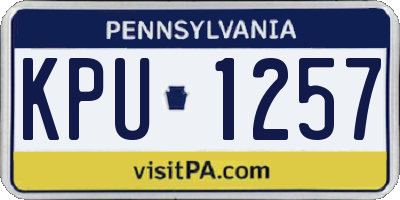 PA license plate KPU1257