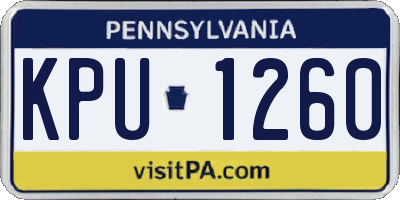 PA license plate KPU1260