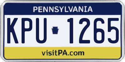 PA license plate KPU1265