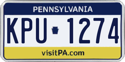 PA license plate KPU1274