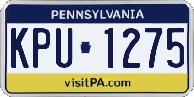 PA license plate KPU1275
