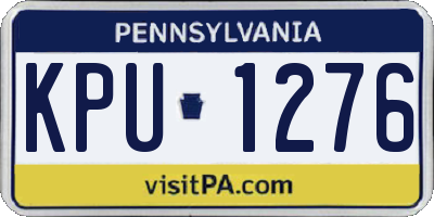 PA license plate KPU1276