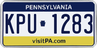 PA license plate KPU1283