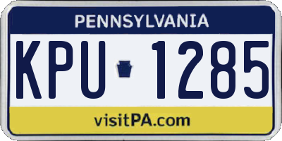 PA license plate KPU1285
