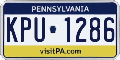 PA license plate KPU1286