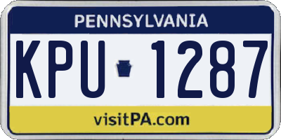PA license plate KPU1287