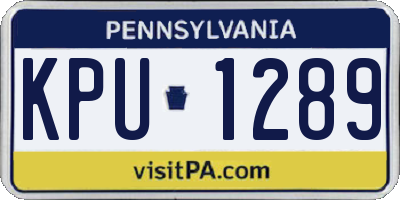 PA license plate KPU1289