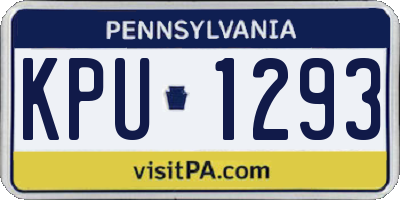 PA license plate KPU1293