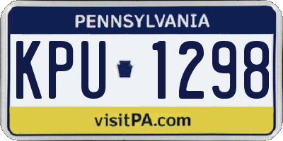 PA license plate KPU1298