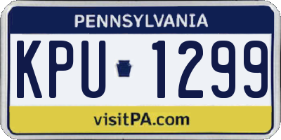 PA license plate KPU1299