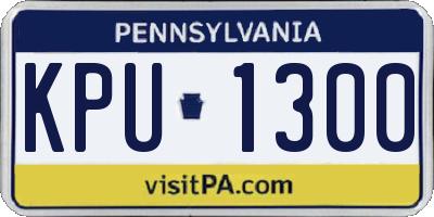 PA license plate KPU1300