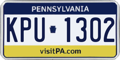 PA license plate KPU1302