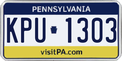 PA license plate KPU1303