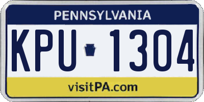 PA license plate KPU1304