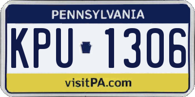 PA license plate KPU1306