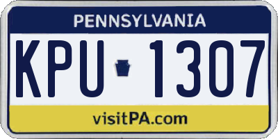 PA license plate KPU1307