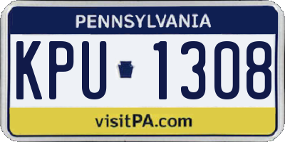 PA license plate KPU1308
